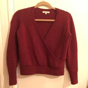 Madewell Wrap-front Sweater - burnt orange red
